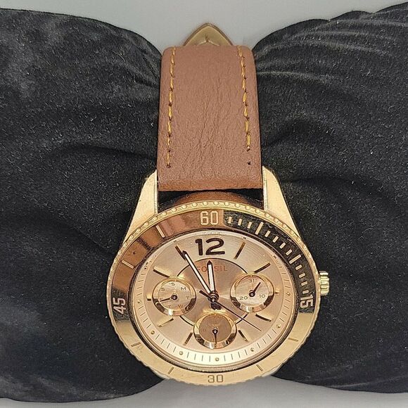 Fossil Stella ES3815 Women's Brown Leather Analog Dial Quartz Wrist Watch BC997 - Picture 4 of 10